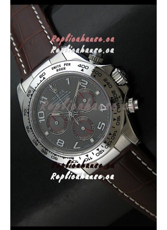 Rolex Daytona Cosmograph Swiss Replica Stainless Steel Watch in Grey Dial