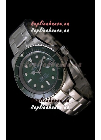 Rolex Submariner Swiss Gold Watch in Green Dial with Green Ceramic Bezel