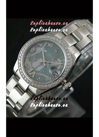 Rolex Oyster Perpetual Date Just Lady Swiss Diamond Watch