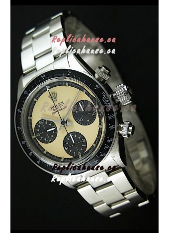 Rolex Cosmograph Daytona Swiss Replica Chronograph Watch in Cream Color Dial - 1:1 Mirror Replica
