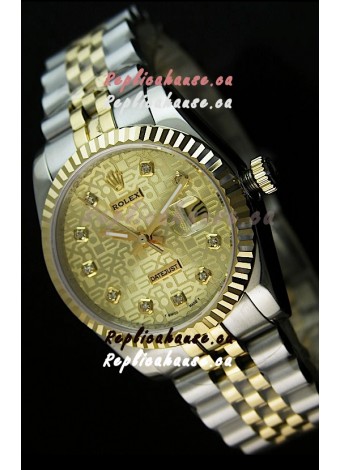 Rolex Replica Datejust Mens Swiss Watch in Gold Dial - 41MM