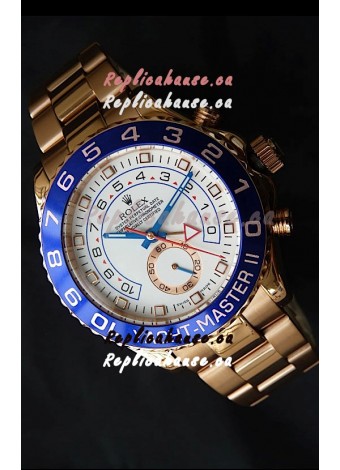 Rolex Replica Yachtmaster II Swiss Watch Rose Gold - 1:1 Mirror Replica Watch