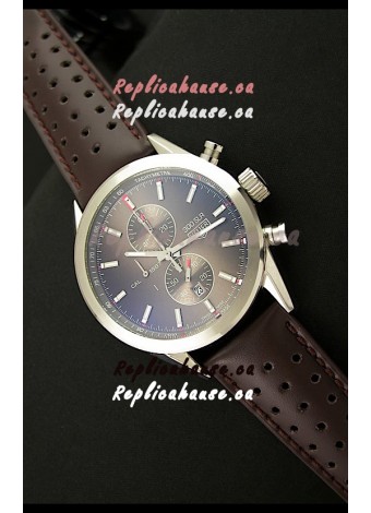 Tag Heuer Carrera Quartz Japanese Replica Watch in Brown Strap