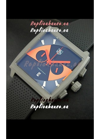 Tag Heuer Monaco Limited Edition Japanese Replica Titanium Watch in Orange Markers