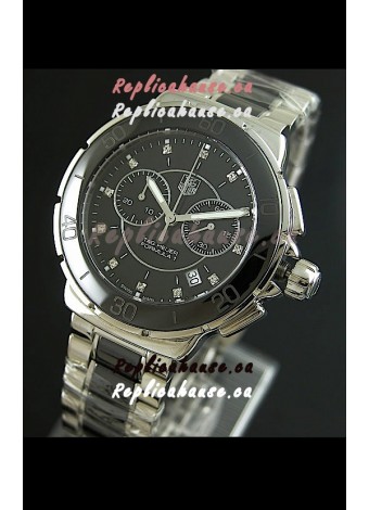 Tag Heuer Formula 1 Chronograph Swiss Replica Ceramic Ladies Watch in Black Bezel