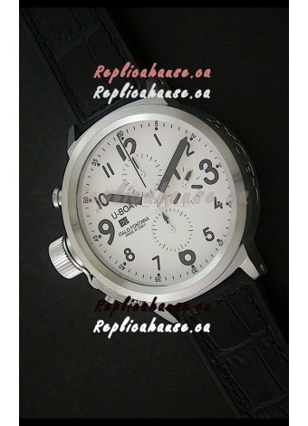U-Boat Flightdeck Steel Watch in White Dial