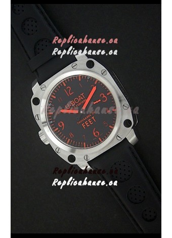 U-Boat Thousands of Feet Swiss Steel Automatic Watch in Red Markers