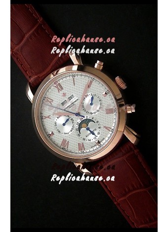 Vacheron Constantin Perpetual Calendar Japanese Watch in White Dial