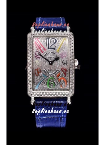 Franck Muller Long Island Color Dreams Ladies Swiss Watch in Blue Strap