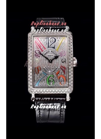 Franck Muller Long Island Color Dreams Ladies Swiss Watch in Black Strap
