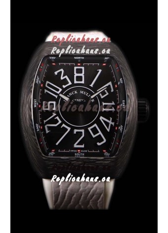 Franck Muller Vanguard Carbon Casing Black Indexes Swiss Watch