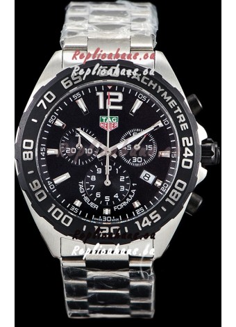 Tag Heuer Formula 1 Chronograph Swiss Quartz Replica Watch Black Dial 