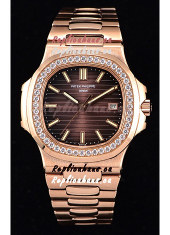 Patek Philippe Nautilus 5711/1R 1:1 Mirror Watch Rounded Diamonds Bezel
