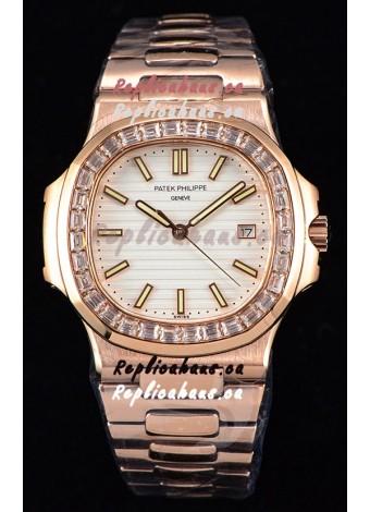 Patek Philippe Nautilus 5711/1R 1:1 Mirror Watch - Baguette Diamonds Bezel