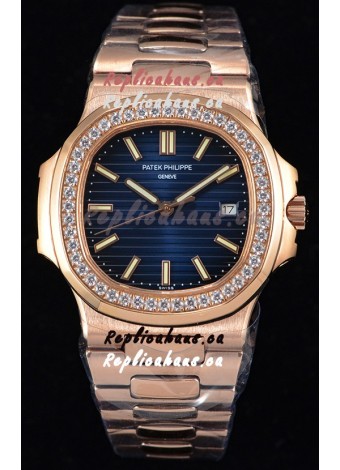 Patek Philippe Nautilus 5711/1R 1:1 Mirror Watch - Rounded Diamonds Bezel