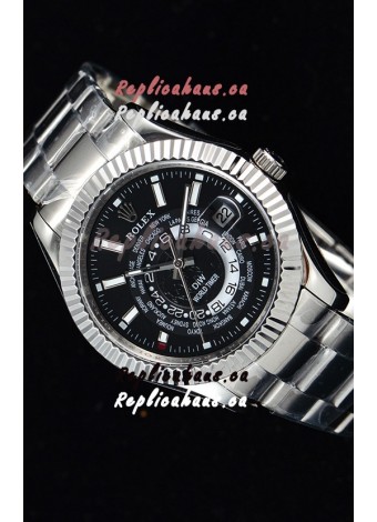 Rolex SkyDweller Swiss Watch in Steel Case - DIW Edition Black Dial 