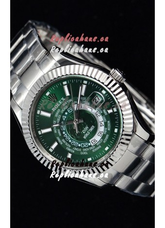 Rolex SkyDweller Swiss Watch in Steel Case - DIW Edition Green Dial 