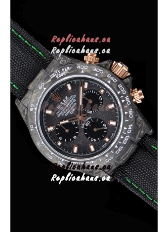 Rolex Daytona DiW Forged Cabon Casing 1:1 Mirror Replica with Nylon Strap 
