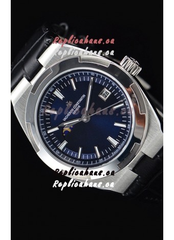 Vacheron Constantin Overseas MoonPhase Stainless Steel Swiss Watch in Blue Dial