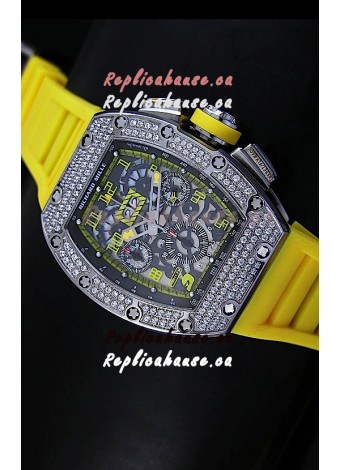 Richard Mille Filippe Massa Edition Titanium Swiss Replica Watch in Yellow Strap