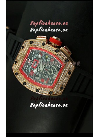 Richard Mille Filippe Massa Edition Titanium Swiss Replica Watch in Pink Gold Case