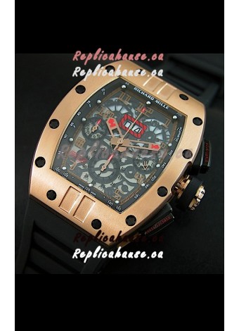 Richard Mille RM011 Filipe Massa Pink Gold on Titanium Casing Swiss Replica Watch