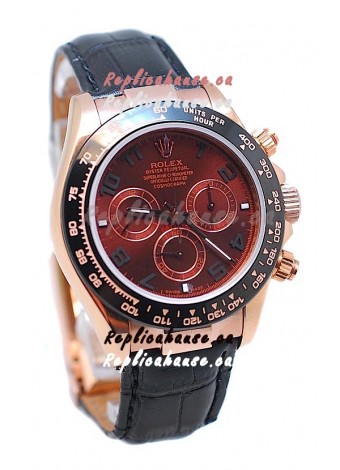 Rolex Daytona Chronograph MonoBloc Cerachrom Bezel Swiss Replica Rose Gold Plated Watch