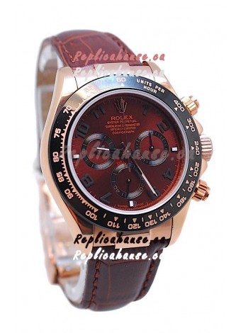 Rolex Daytona Chronograph MonoBloc Cerachrom Bezel Swiss Replica Rose Gold Plated Watch