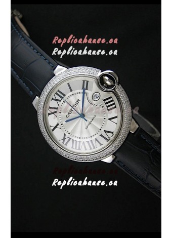 Cartier Balon de Swiss Replica Automatic Watch in White Dial