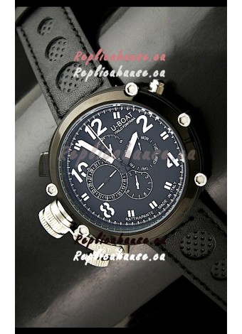 U-Boat Flightdeck Rattrapante Japanese Automatic Watch in Black Dial