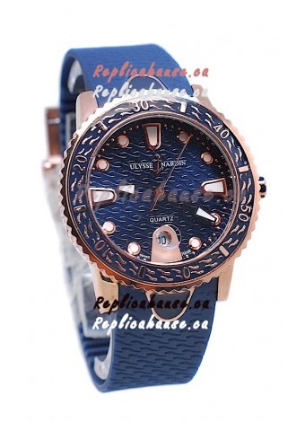 Ulysse Nardin Lady Diver Replica Watch in Gold Casing