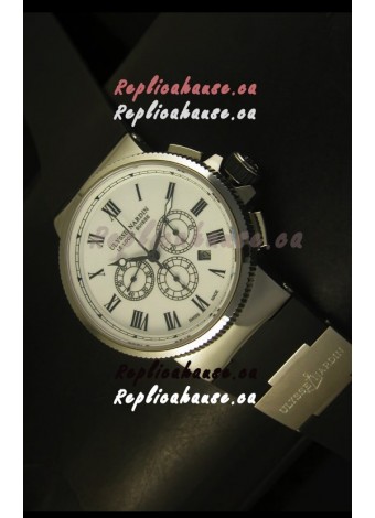 Ulysse Nardin Marine Chronograph Stainless Steel White Roman Dial - 1:1 Mirror Replica