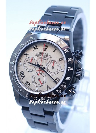Rolex Daytona Cosmograph Project X Design Black Out Edition Series II Swiss Watch in Pink Pearl Dial 