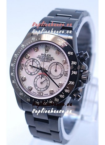 Rolex Daytona Cosmograph Project X Design Black Out Edition Series II Swiss Watch in Pink Pearl Dial 