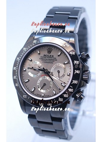 Rolex Daytona Cosmograph Project X Design Black Out Edition Series II Swiss Watch in Grey Opaline Dial 