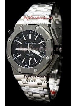 Audemars Piguet Royal Oak Scuba Swiss Watch in Black Dial