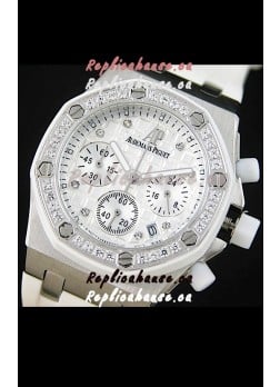 Audemars Piguet Royal Oak Offshore Lady Alinghi Swiss Watch in White Checkered Dial