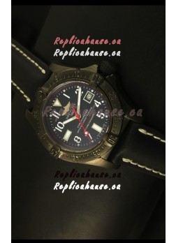 Breitling Seawolf PVD Coated Swiss Watch in Black Strap