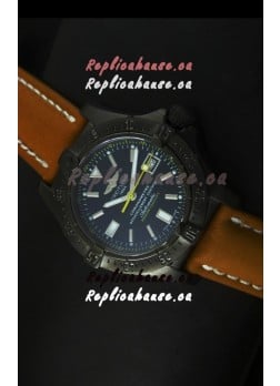 Breitling Seawolf PVD Coated Swiss Watch in Brown Strap