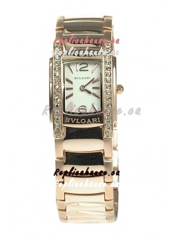 Bvlgari Rettangolo Japanese Replica Rose Gold Watch