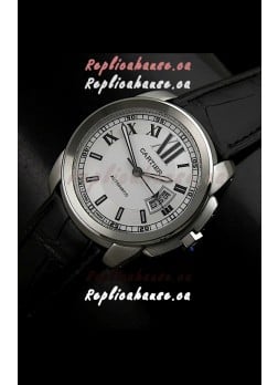 Cartier Calibre de Cartier Swiss Replica Automatic Watch in White Dial