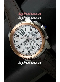 Cartier Calibre de  Japanese Replica Watch in White Dial
