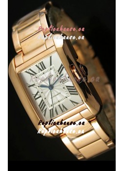 Cartier Tank Anglaise Mid Sized Swiss Watch Pink Gold - 1:1 Mirror Replica Watch
