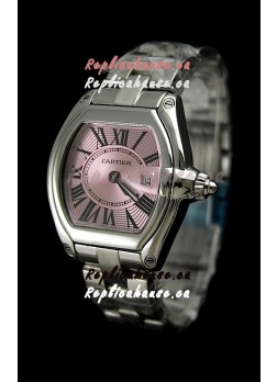 Cartier Roadster Ladies Watch - 1:1 Mirror Replica Watch in Pink Dial