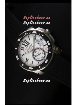 Calibre De Cartier Watch 42MM White Dial Steel Case -  1:1 Mirror Replica Watch