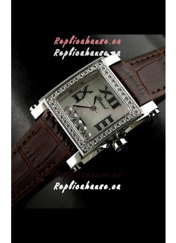 Chopard Happy Sport Swiss Replica Watch in Brown Strap