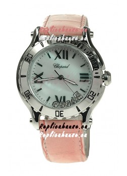 Chopard Happy Sport Diamonds Edition Replica Watch in Pink Strap