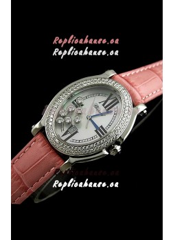 Chopard Happy Sport Swiss Replica Watch in Pink Strap