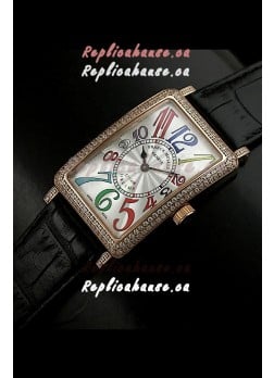 Franck Muller Long Island Japanese Replica Watch in White Dial
