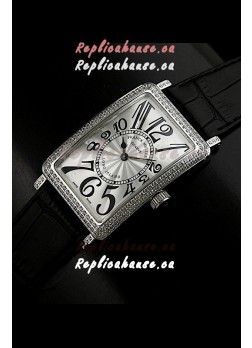 Franck Muller Long Island Japanese Replica Watch in Silver White Dial